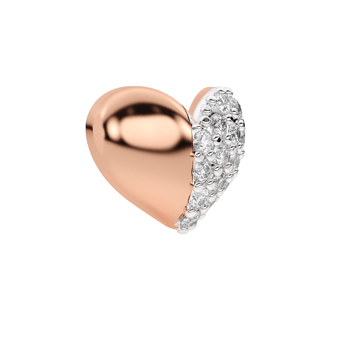 Half-Glow Heart Diamond Pendant