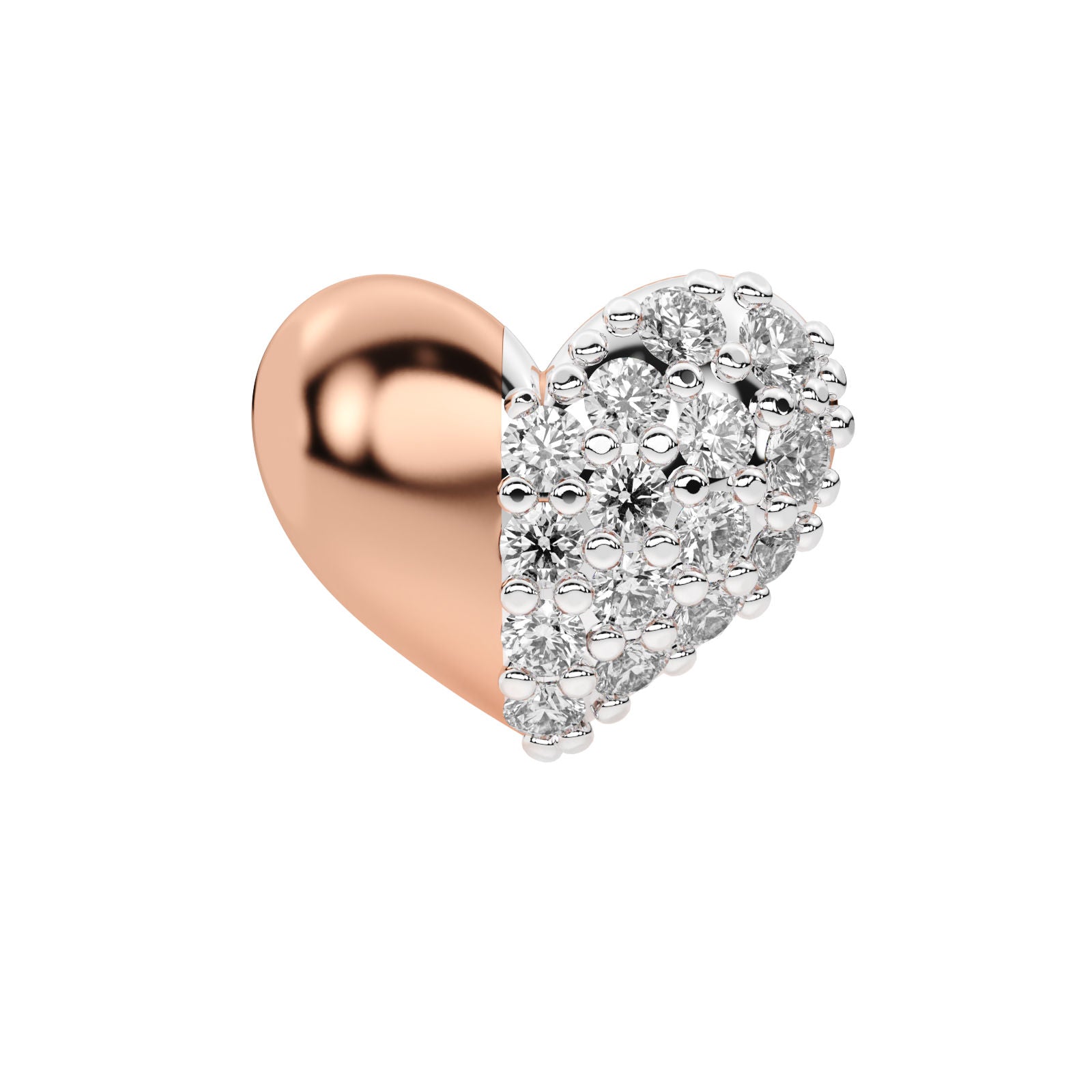 Half-Glow Heart Diamond Pendant